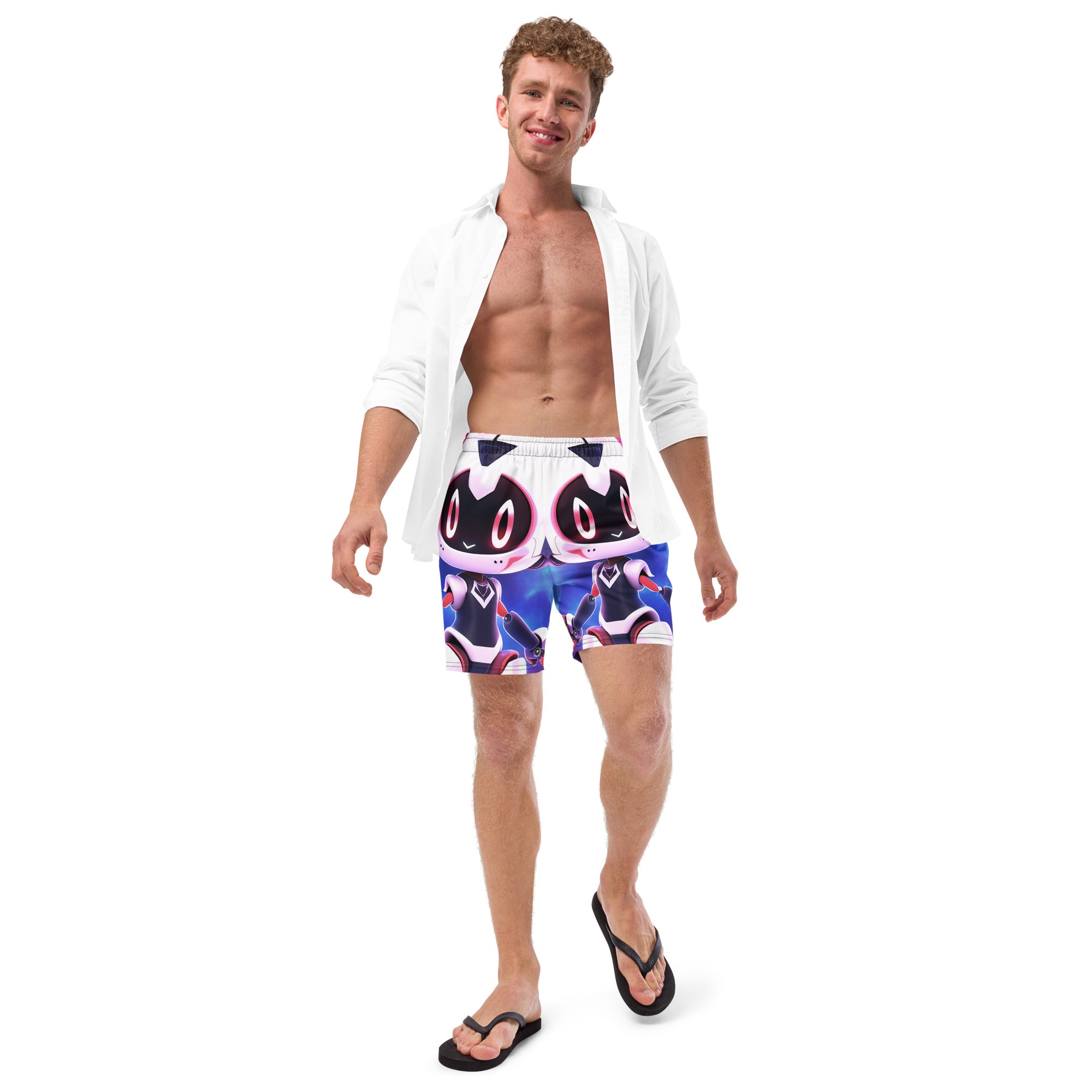 Cyber Friend Swim Trunks | Yūjin Japanese Anime Streetwear Clothing