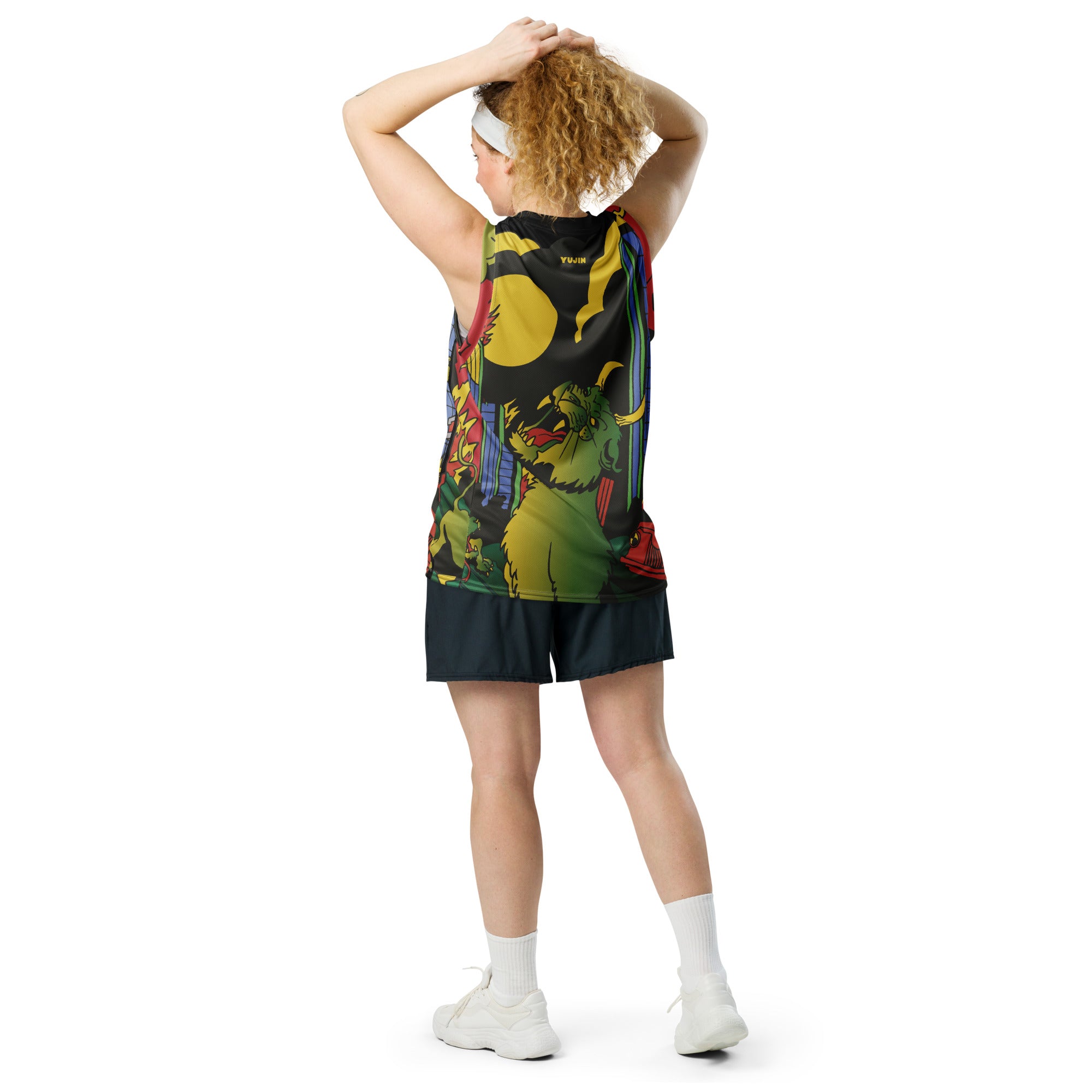 Devil Cat Recycled Basketball Jersey | Yūjin Japanese Anime Streetwear Clothing