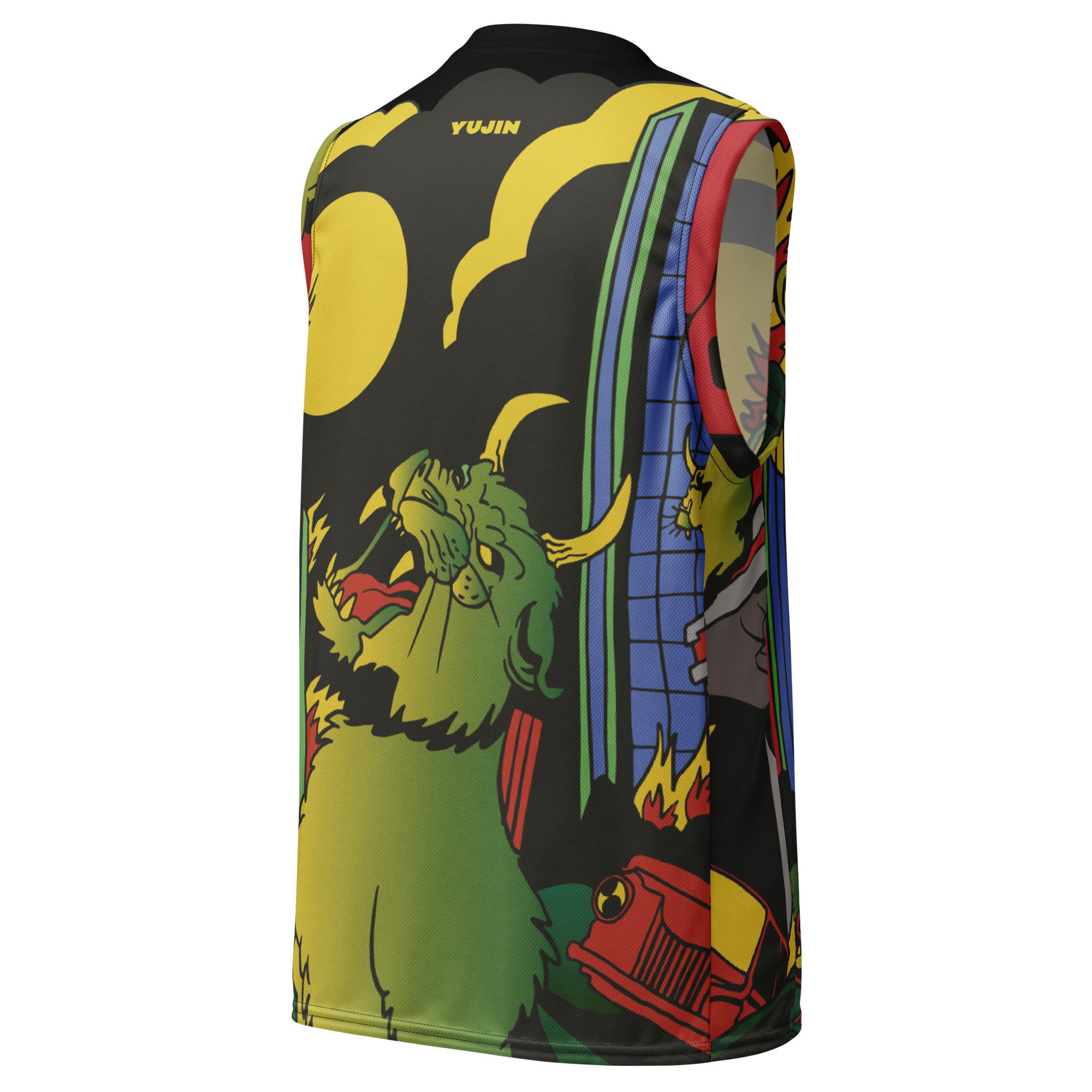 Devil Cat Recycled Basketball Jersey | Yūjin Japanese Anime Streetwear Clothing