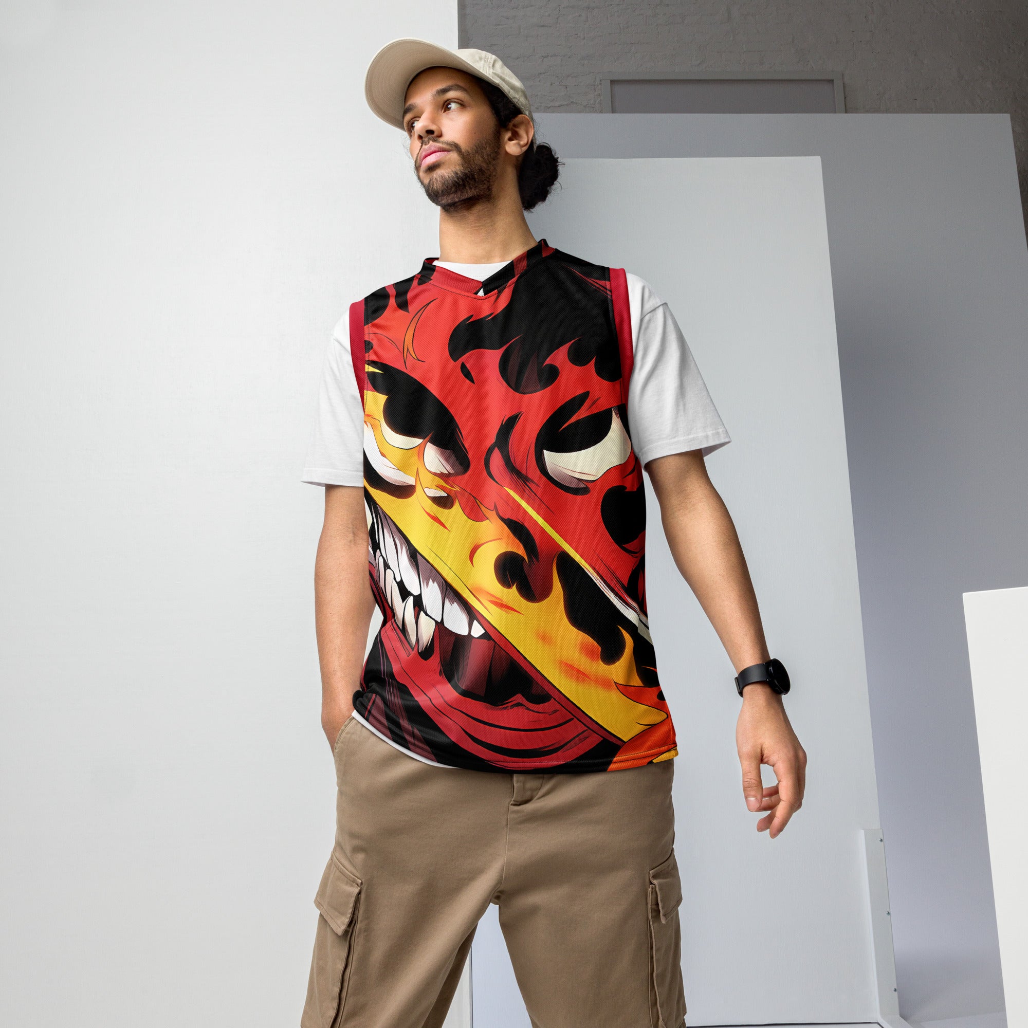 Demon Time Recycled Basketball Jersey | Yūjin Japanese Anime Streetwear Clothing