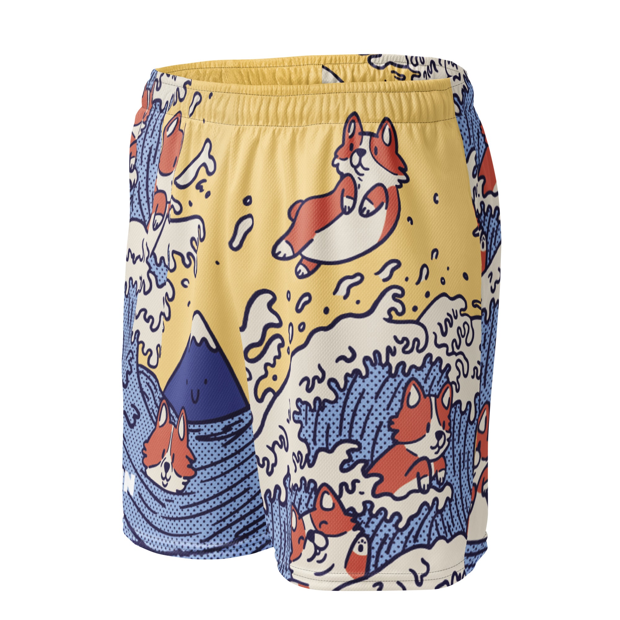Swimming Corgi Mesh Shorts | Yūjin Japanese Anime Streetwear Clothing