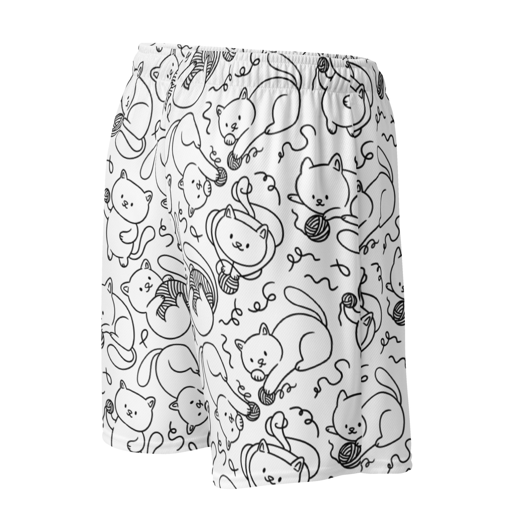 Playful Cat Mesh Shorts | Yūjin Japanese Anime Streetwear Clothing