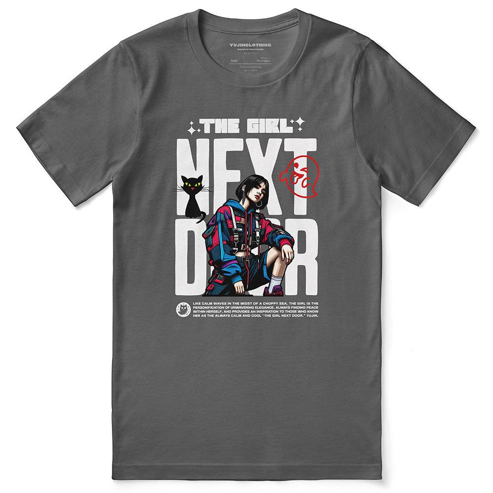 The Girl Next Door Cat T-Shirt | Yūjin Japanese Anime Streetwear Clothing