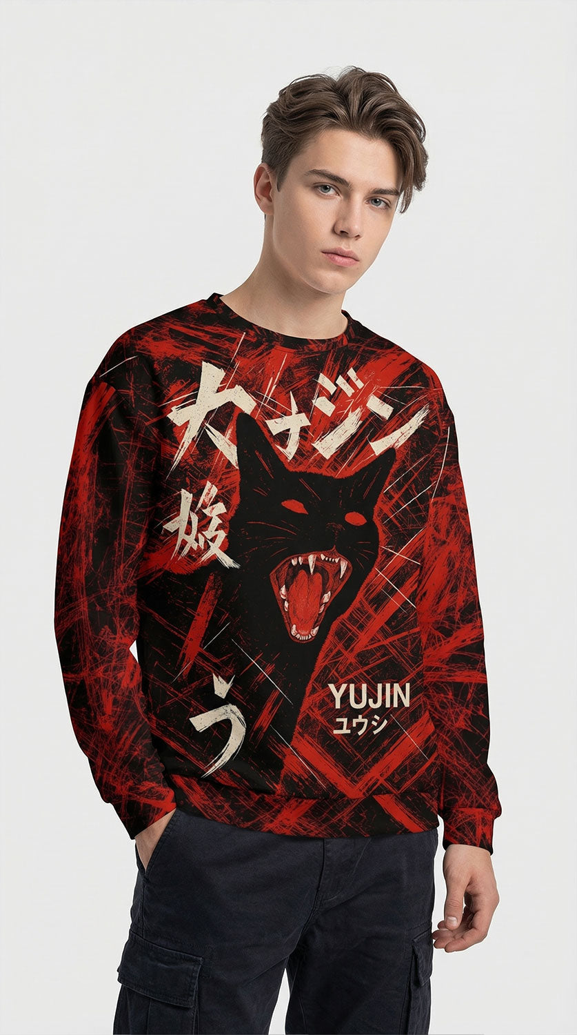 Hellcat Cat Sweatshirt | Yūjin Japanese Anime Streetwear Clothing