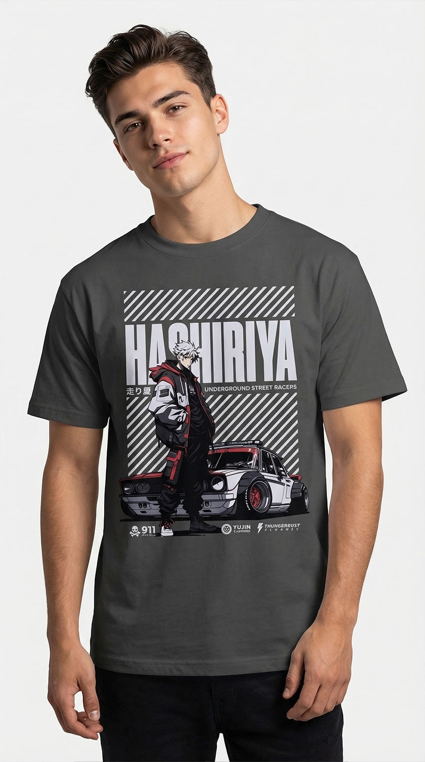 Hashiriya Oversized Faded Car T-Shirt | Yūjin Japanese Anime