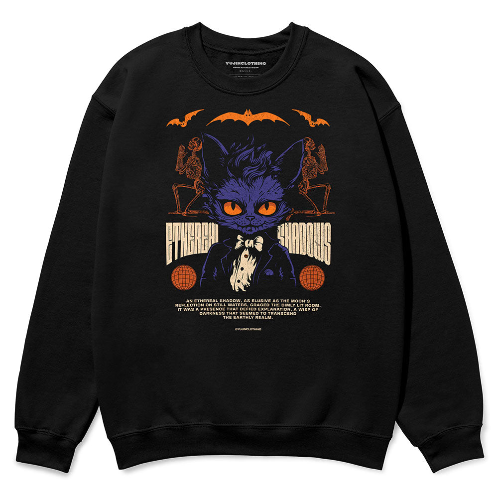 Ethereal Shadows Cat Sweatshirt | Yūjin Japanese Anime Streetwear Clothing