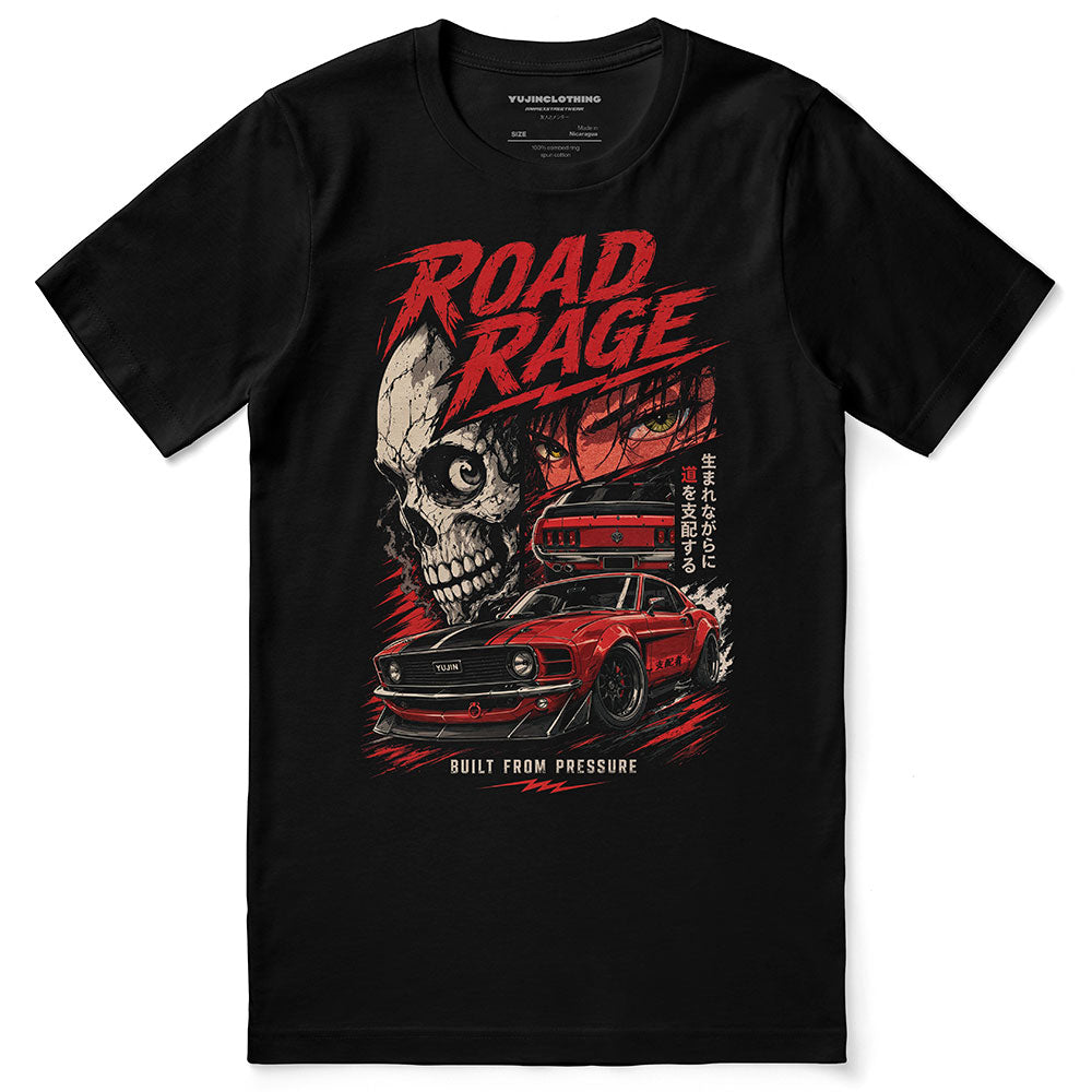 Bootleggers Road Riders Tシャツ Road Rage Car T-Shirt | Yūjin Japanese Anime Streetwear Clothing