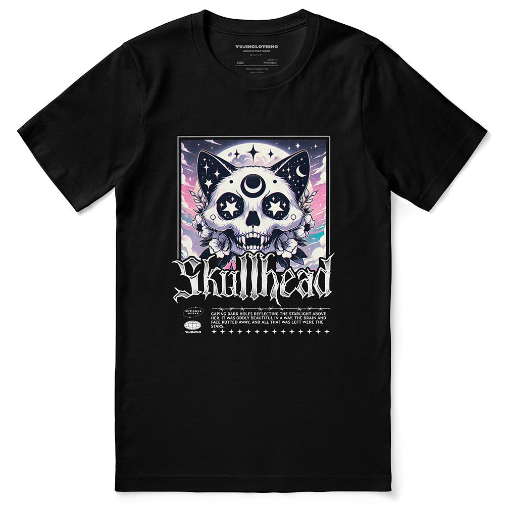 Skullhead Cat T-Shirt | Yūjin Japanese Anime Streetwear Clothing