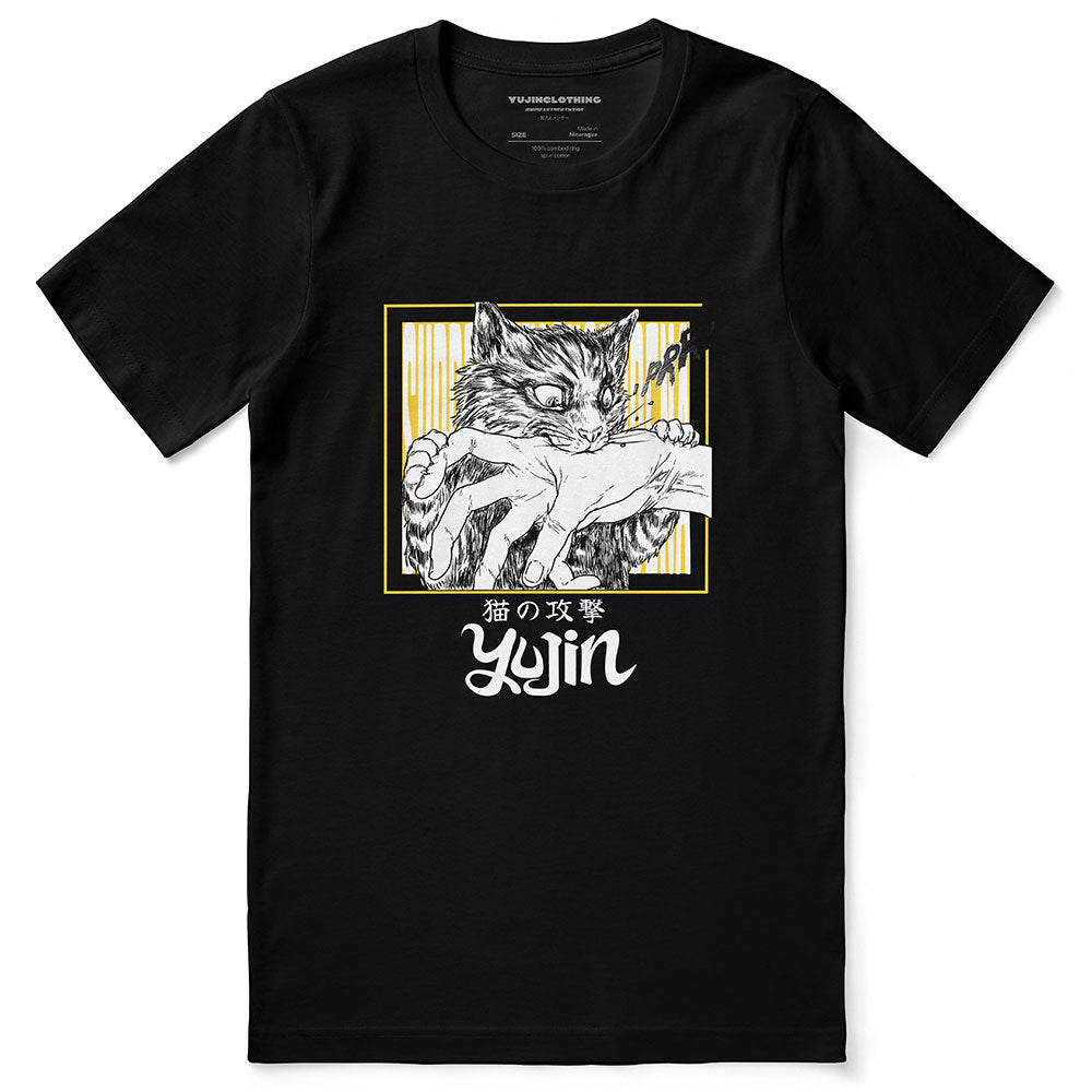 Sudden Bite Cat T-Shirt | Yūjin Japanese Anime Streetwear Clothing