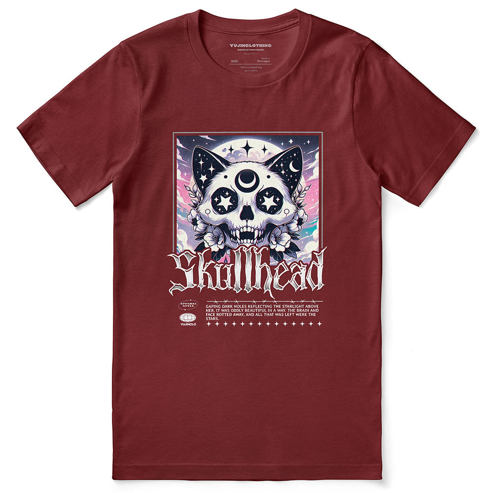 Skullhead Cat T-Shirt | Yūjin Japanese Anime Streetwear Clothing