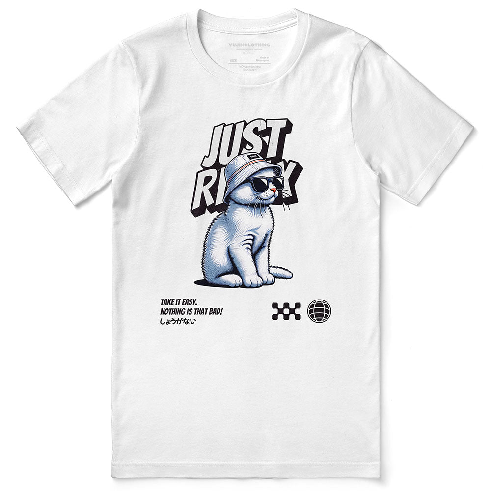 Just Relax Cat T-Shirt | Yūjin Japanese Anime Streetwear Clothing