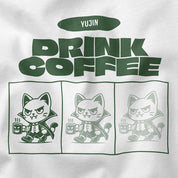 Drink Coffee Cat T-Shirt | Yūjin Japanese Anime Streetwear Clothing