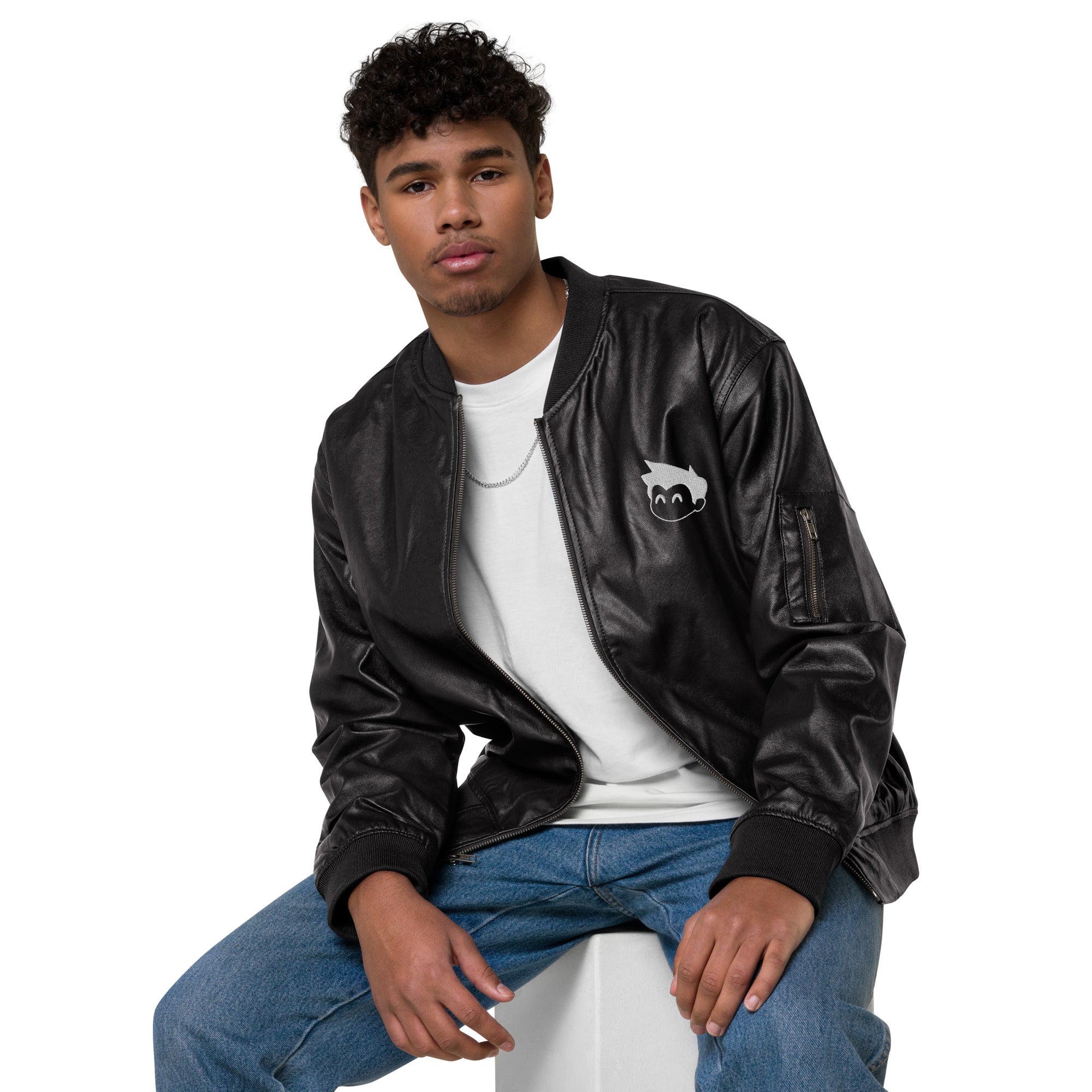 Gimbo Leather Bomber Jacket | Yūjin Japanese Anime Streetwear Clothing