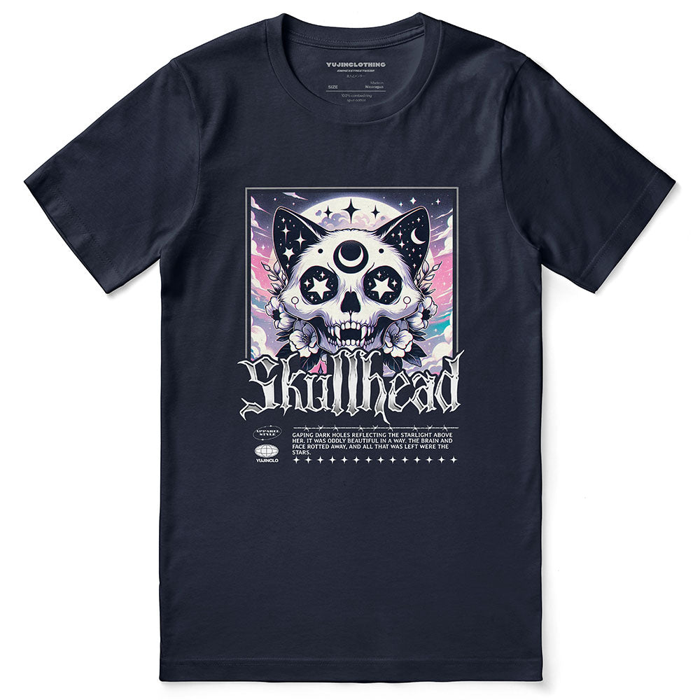 Skullhead Cat T-Shirt | Yūjin Japanese Anime Streetwear Clothing