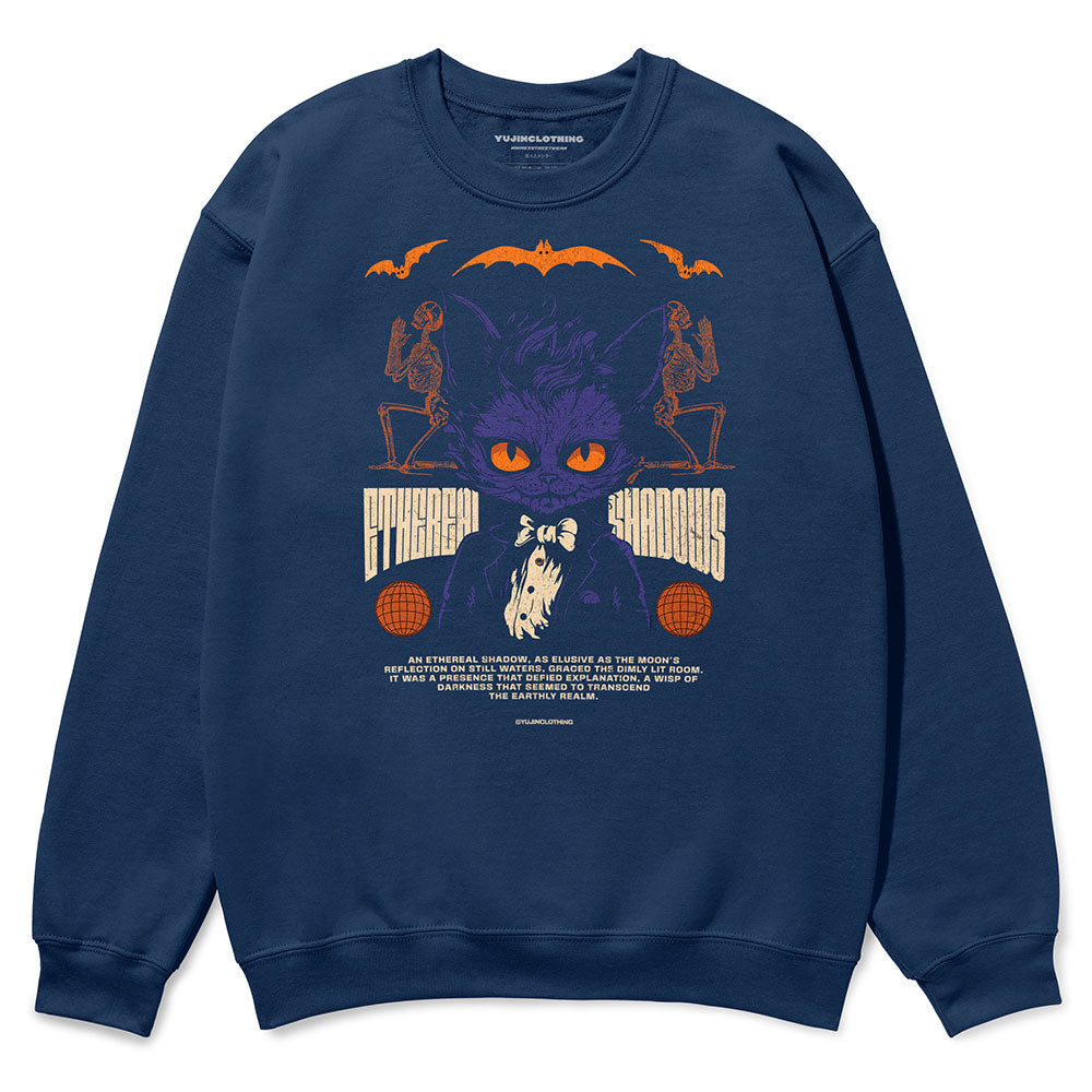 Ethereal Shadows Cat Sweatshirt | Yūjin Japanese Anime Streetwear Clothing