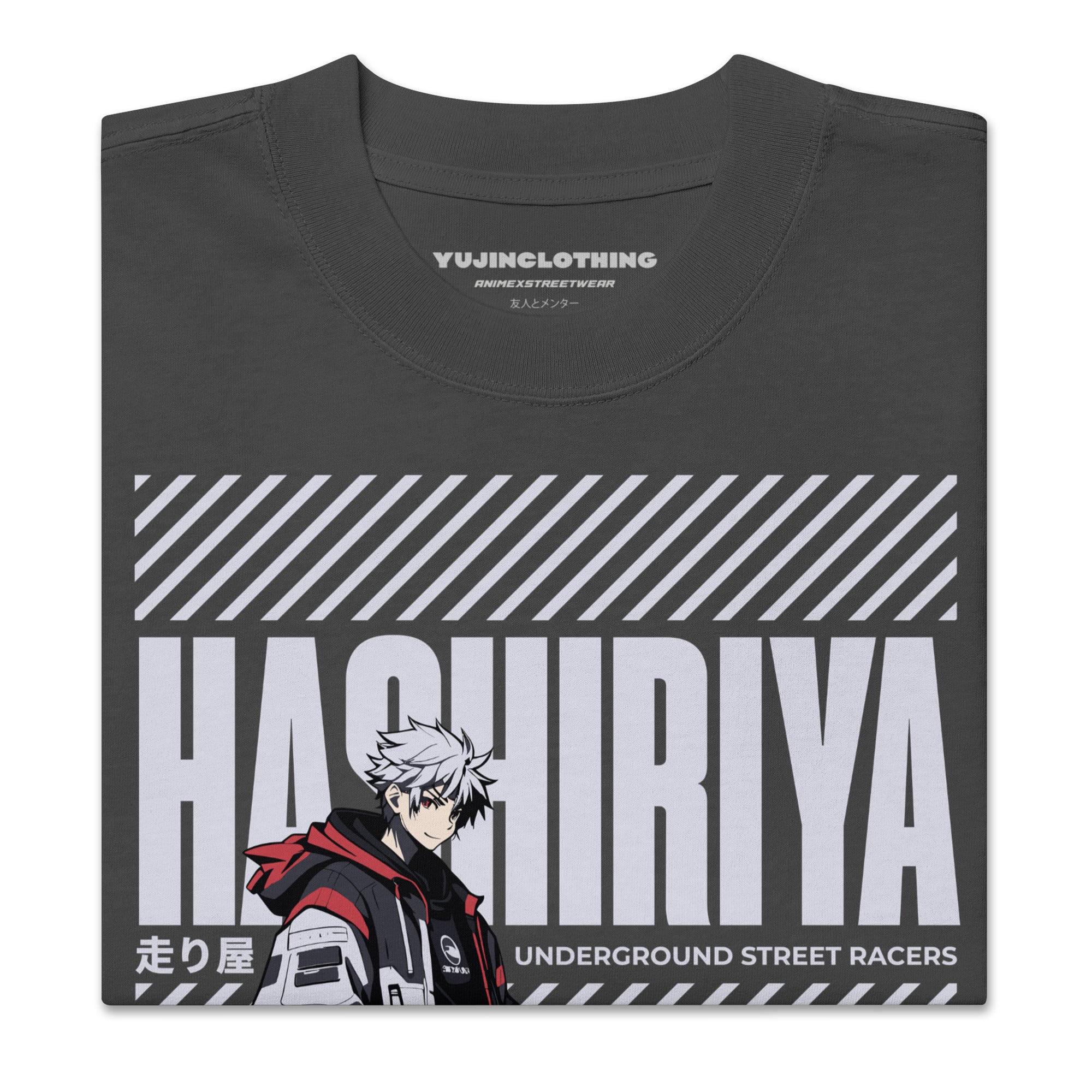 Hashiriya Oversized Faded Car T-Shirt | Yūjin Japanese Anime Streetwear Clothing
