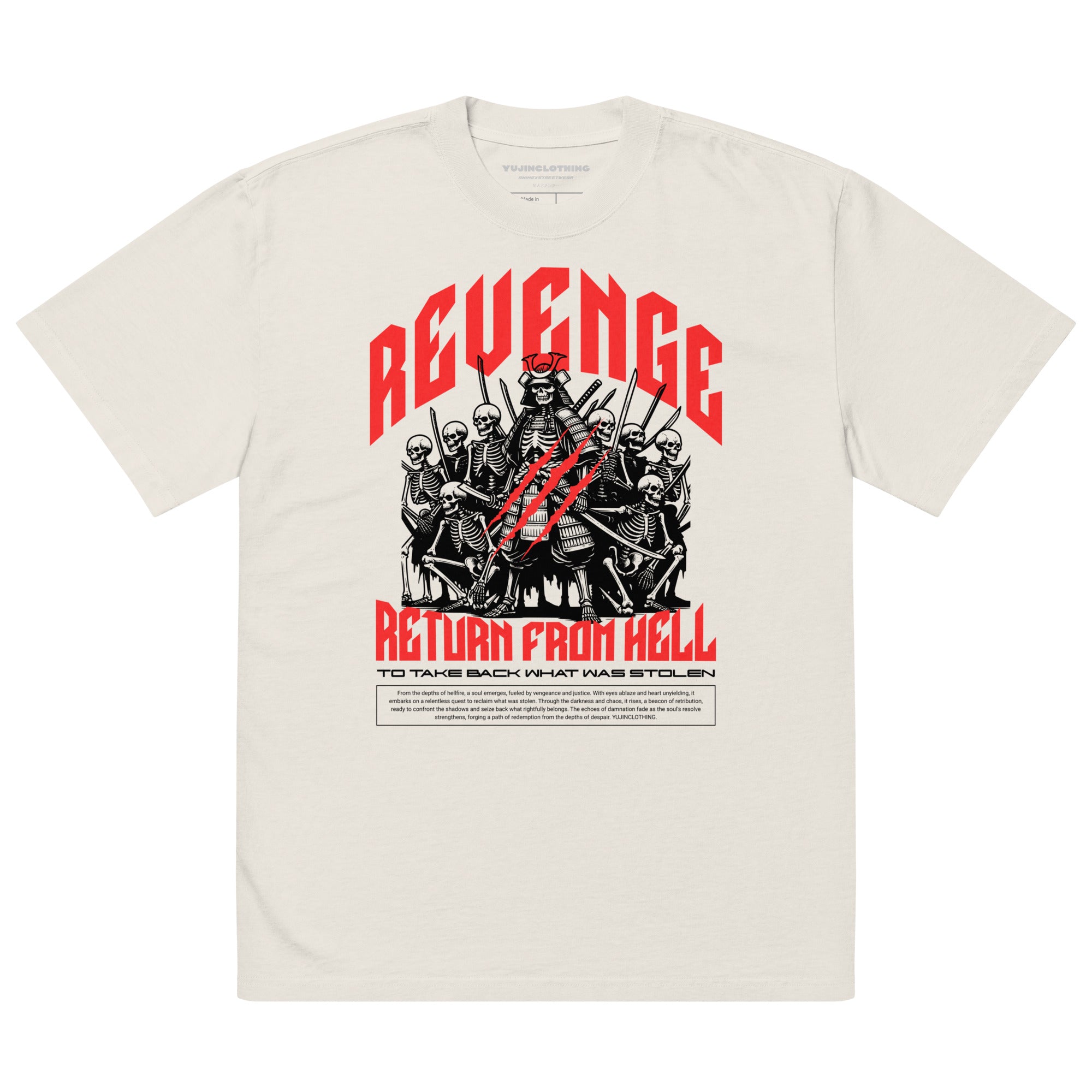 Revenge Oversized Faded T-Shirt | Yūjin Japanese Anime Streetwear Clothing