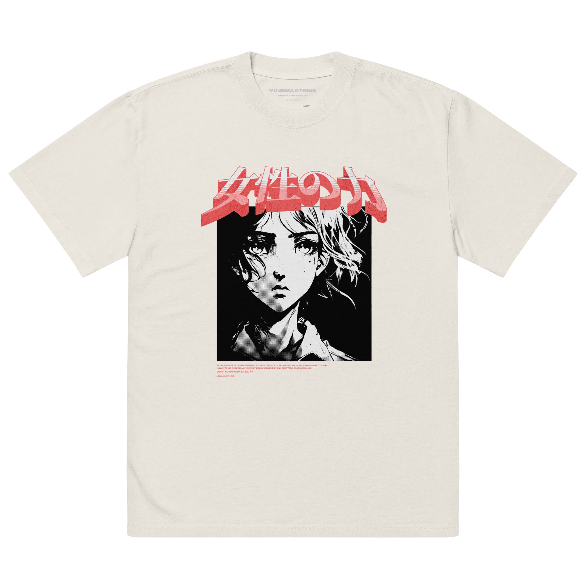 Josei no Chikara Oversized Faded T-Shirt | Yūjin Japanese Anime Streetwear Clothing