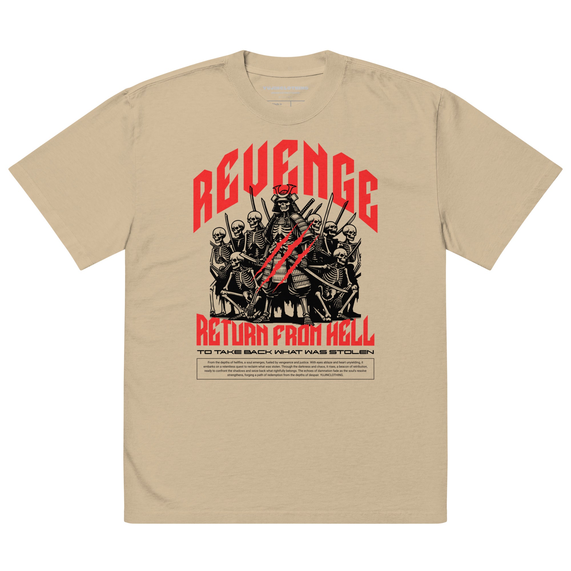 Revenge Oversized Faded T-Shirt | Yūjin Japanese Anime Streetwear Clothing