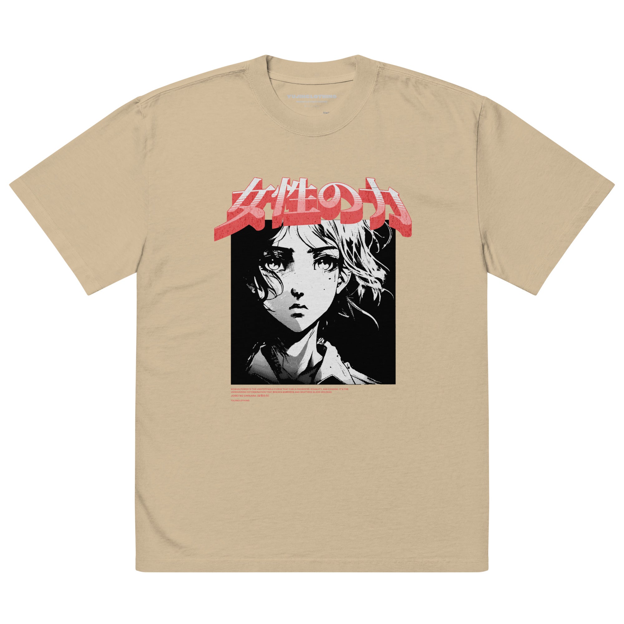 Josei no Chikara Oversized Faded T-Shirt | Yūjin Japanese Anime Streetwear Clothing