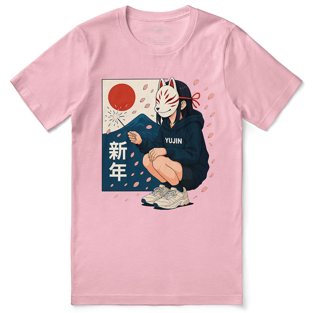 Kitsune Spark Sakura T-Shirt | Yūjin Japanese Anime Streetwear Clothing