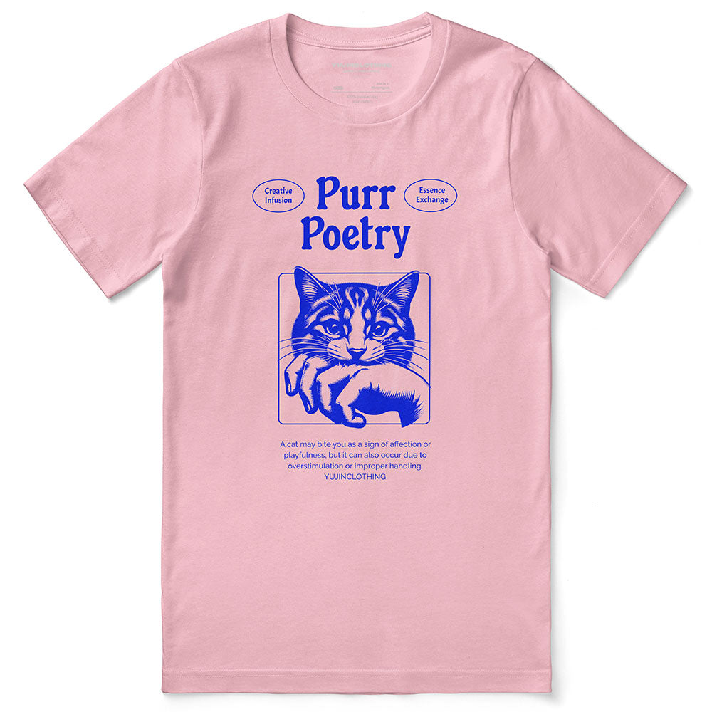 Purr Poetry Cat T-Shirt | Yūjin Japanese Anime Streetwear Clothing