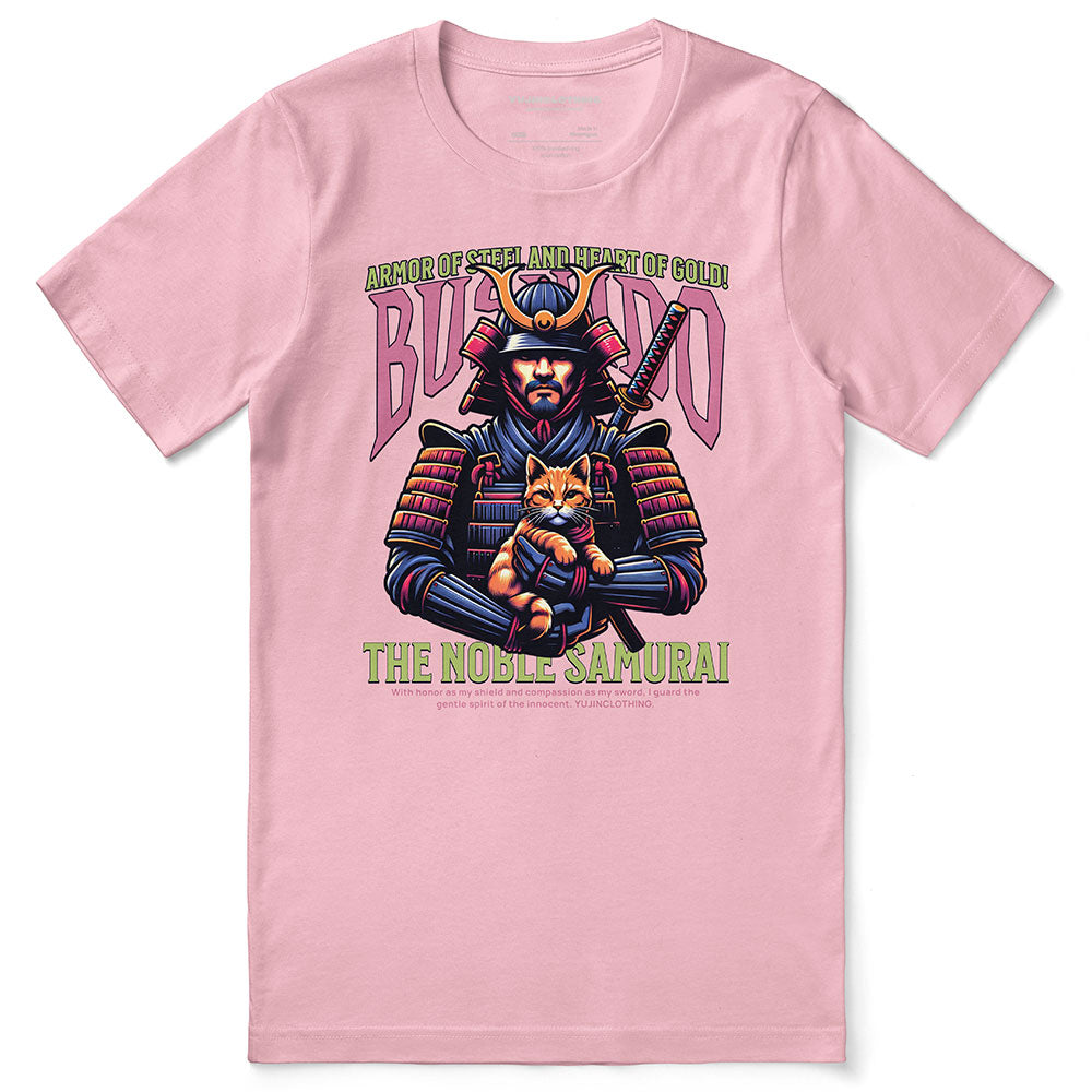 Bushido And Cat T-Shirt | Yūjin Japanese Anime Streetwear Clothing