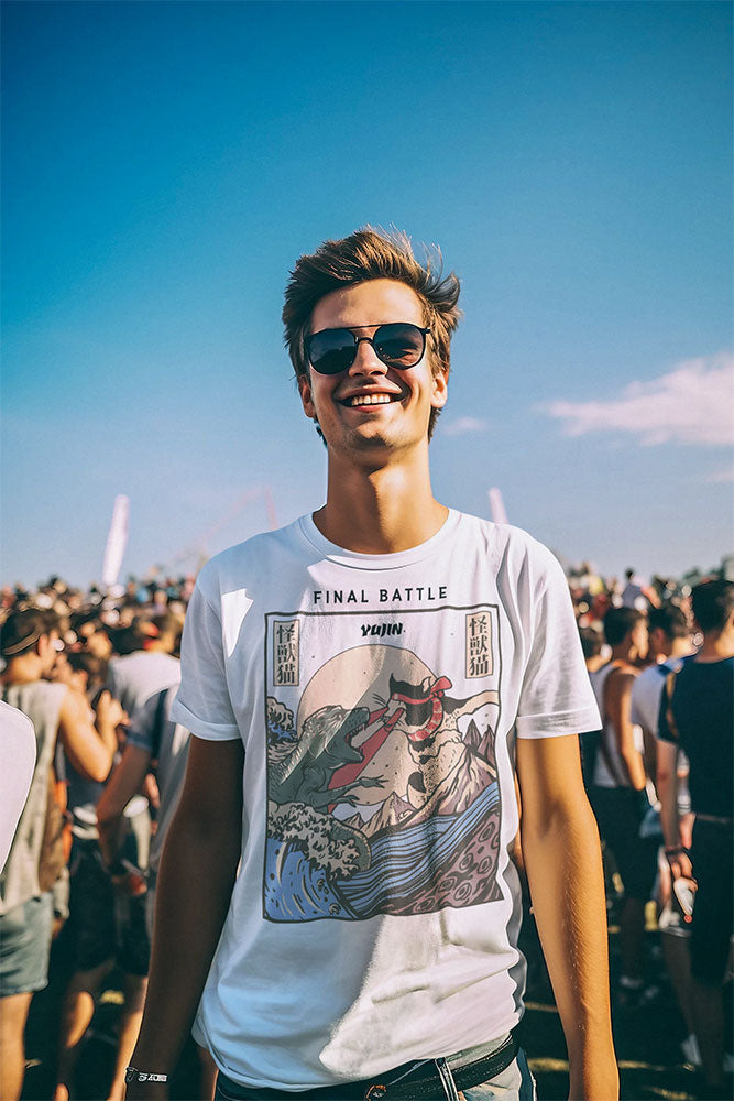 Cat Final Battle T-Shirt | Yūjin Japanese Anime Streetwear Clothing