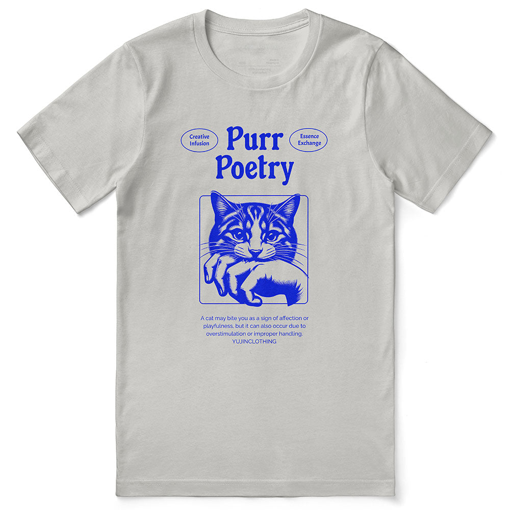 Purr Poetry Cat T-Shirt | Yūjin Japanese Anime Streetwear Clothing