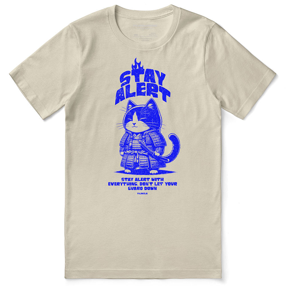 Stay Alert Cat T-Shirt | Yūjin Japanese Anime Streetwear Clothing