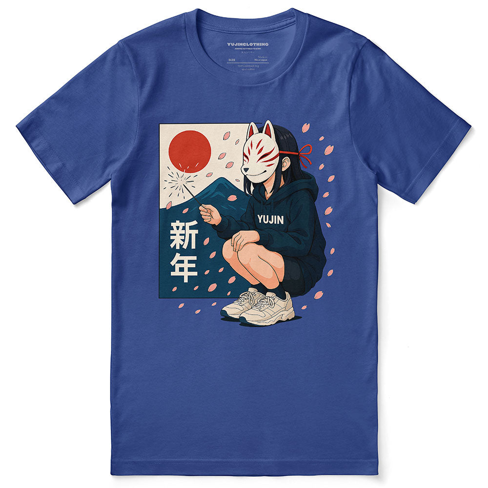 Kitsune Spark Sakura T-Shirt | Yūjin Japanese Anime Streetwear Clothing