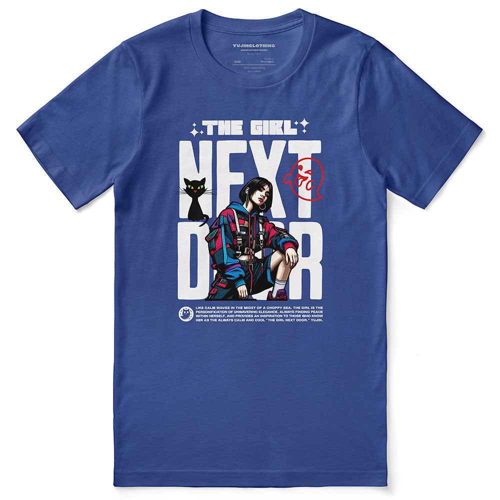 The Girl Next Door Cat T-Shirt | Yūjin Japanese Anime Streetwear Clothing