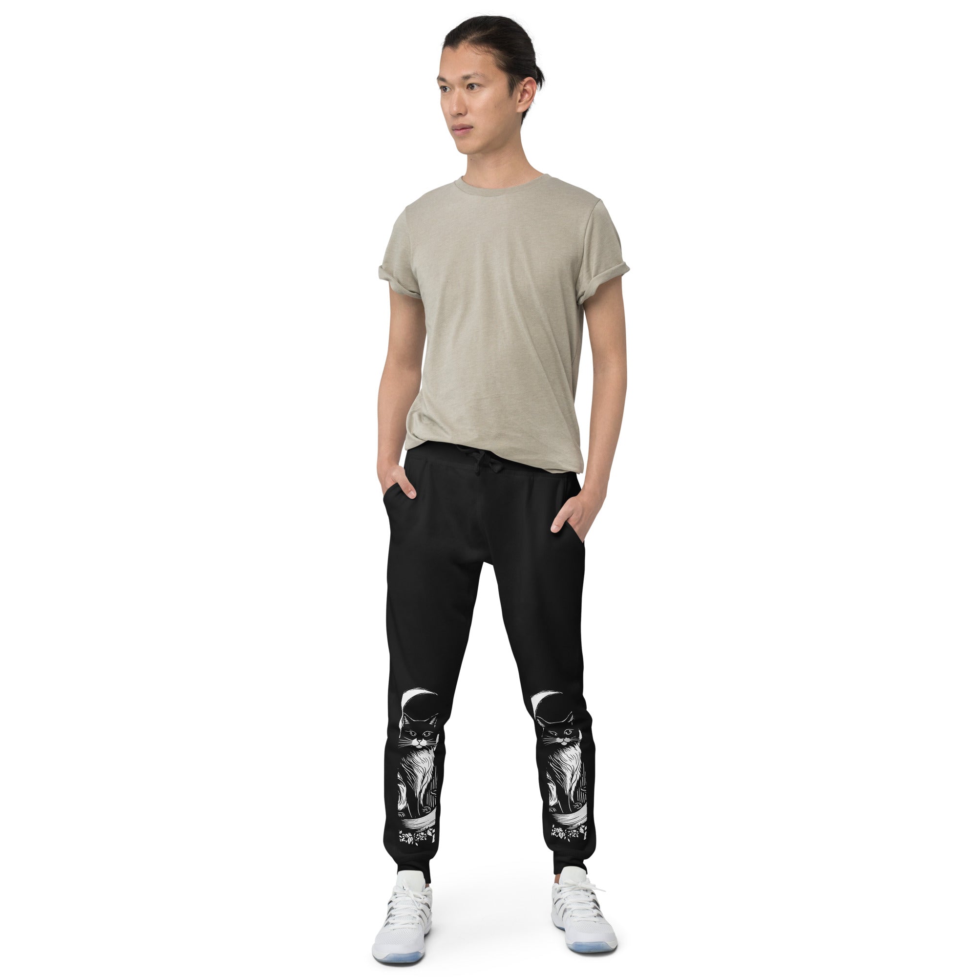 Moon And Cat Sweatpants | Yūjin Japanese Anime Streetwear Clothing