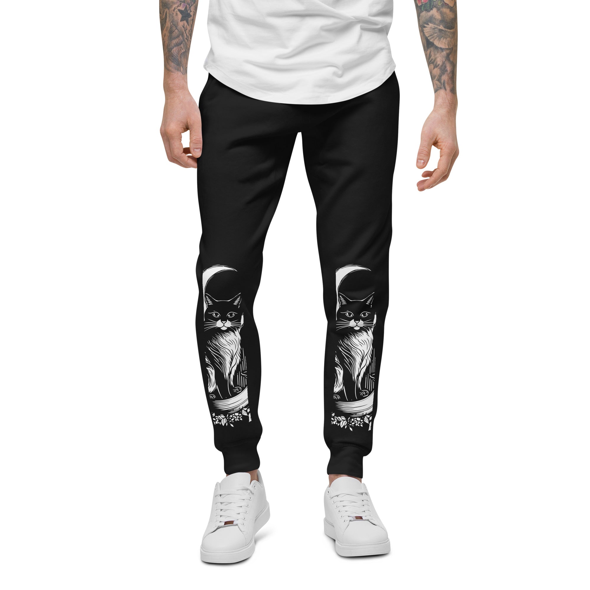 Moon And Cat Sweatpants | Yūjin Japanese Anime Streetwear Clothing