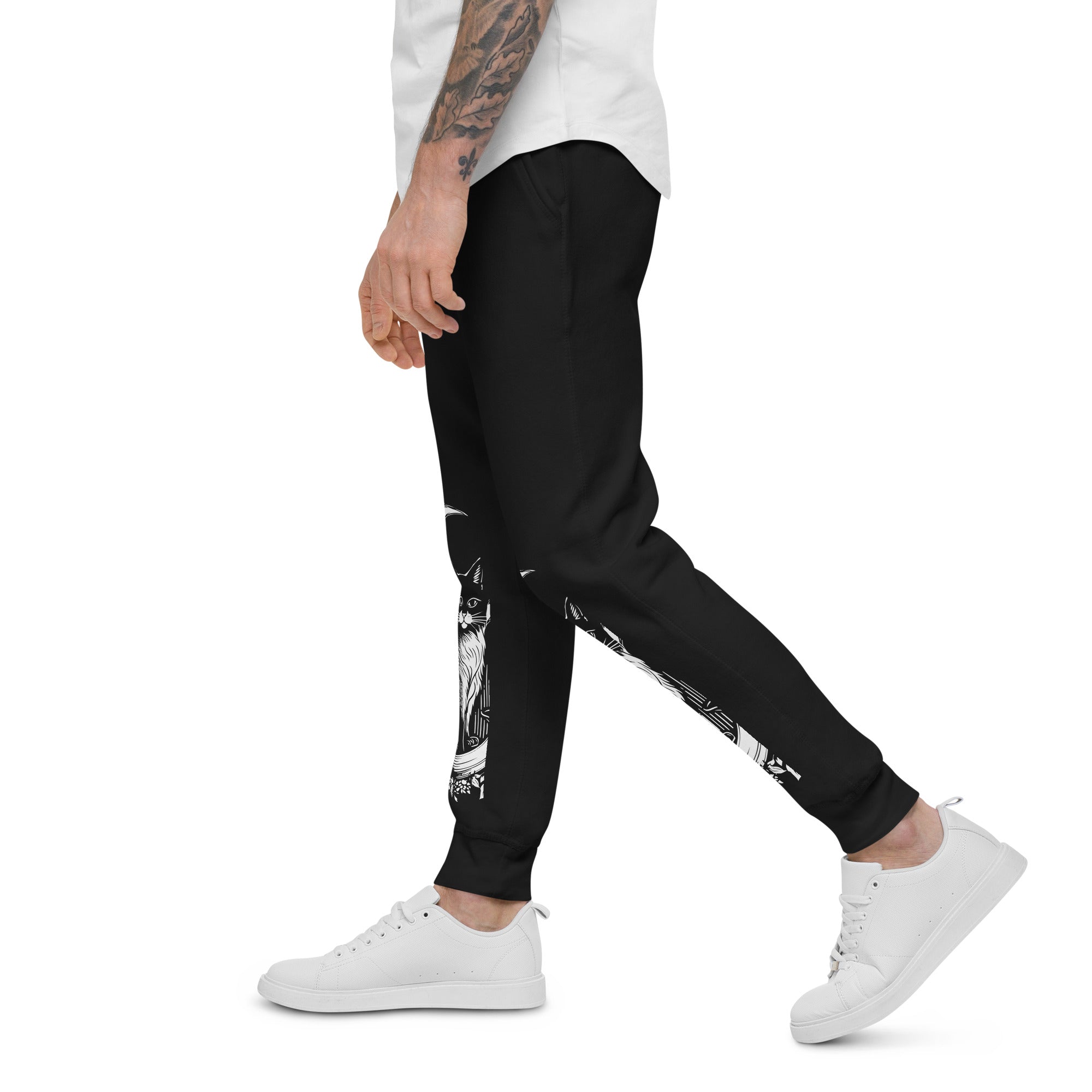 Moon And Cat Sweatpants | Yūjin Japanese Anime Streetwear Clothing