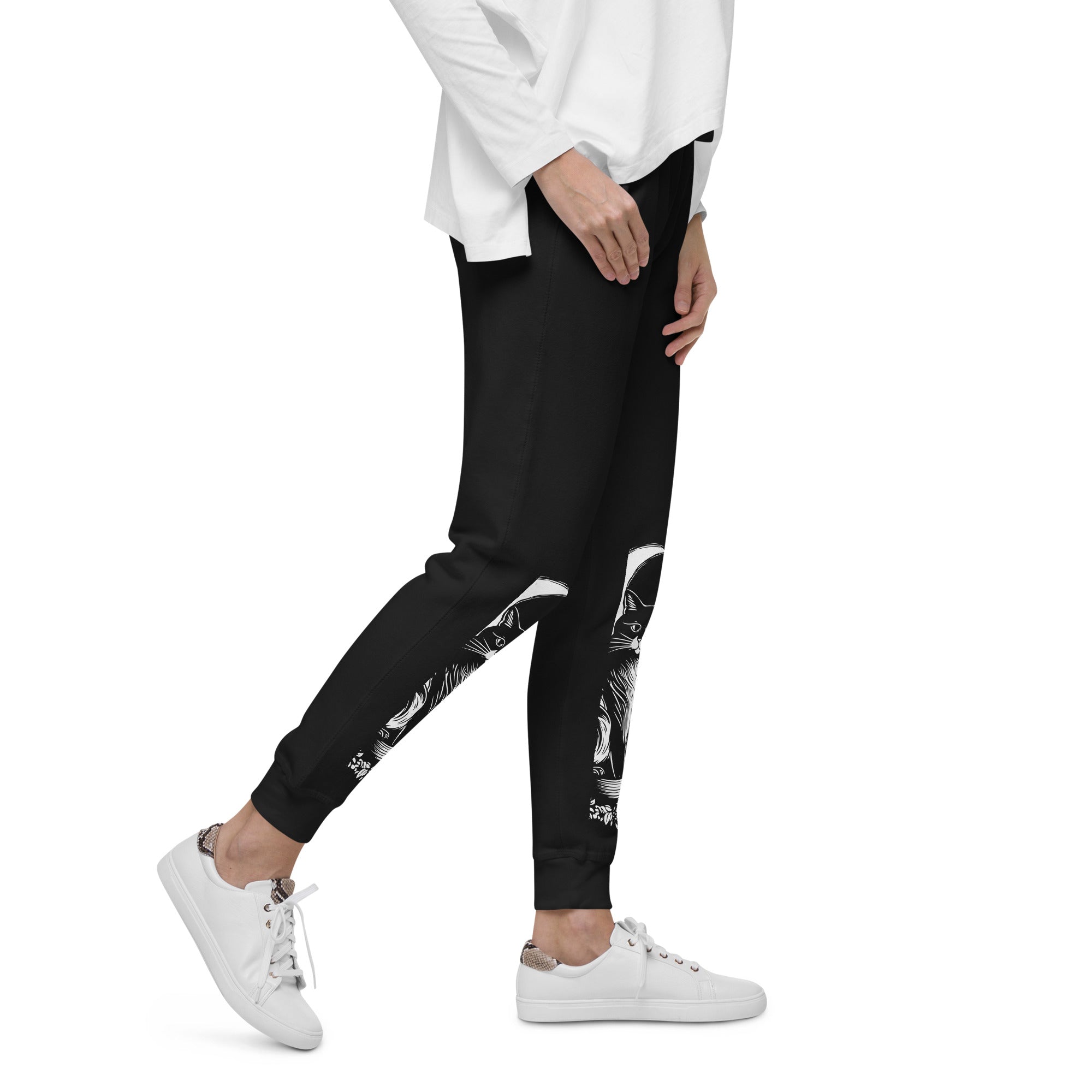 Moon And Cat Sweatpants | Yūjin Japanese Anime Streetwear Clothing
