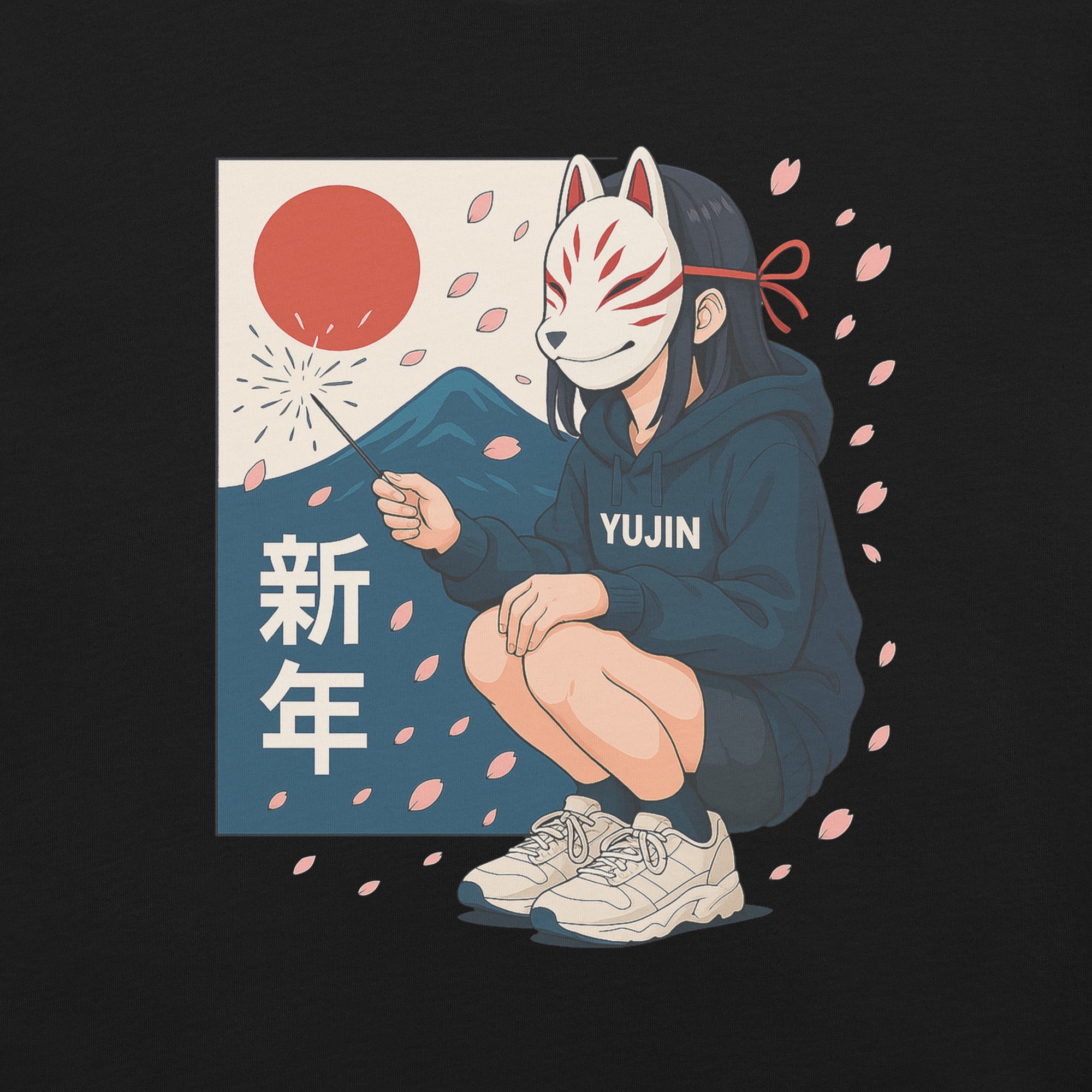 Kitsune Spark Sakura T-Shirt | Yūjin Japanese Anime Streetwear Clothing