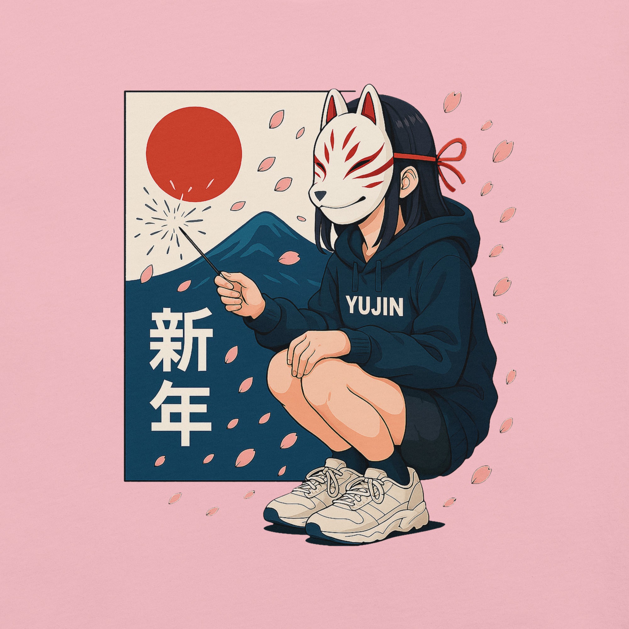 Kitsune Spark Sakura T-Shirt | Yūjin Japanese Anime Streetwear Clothing