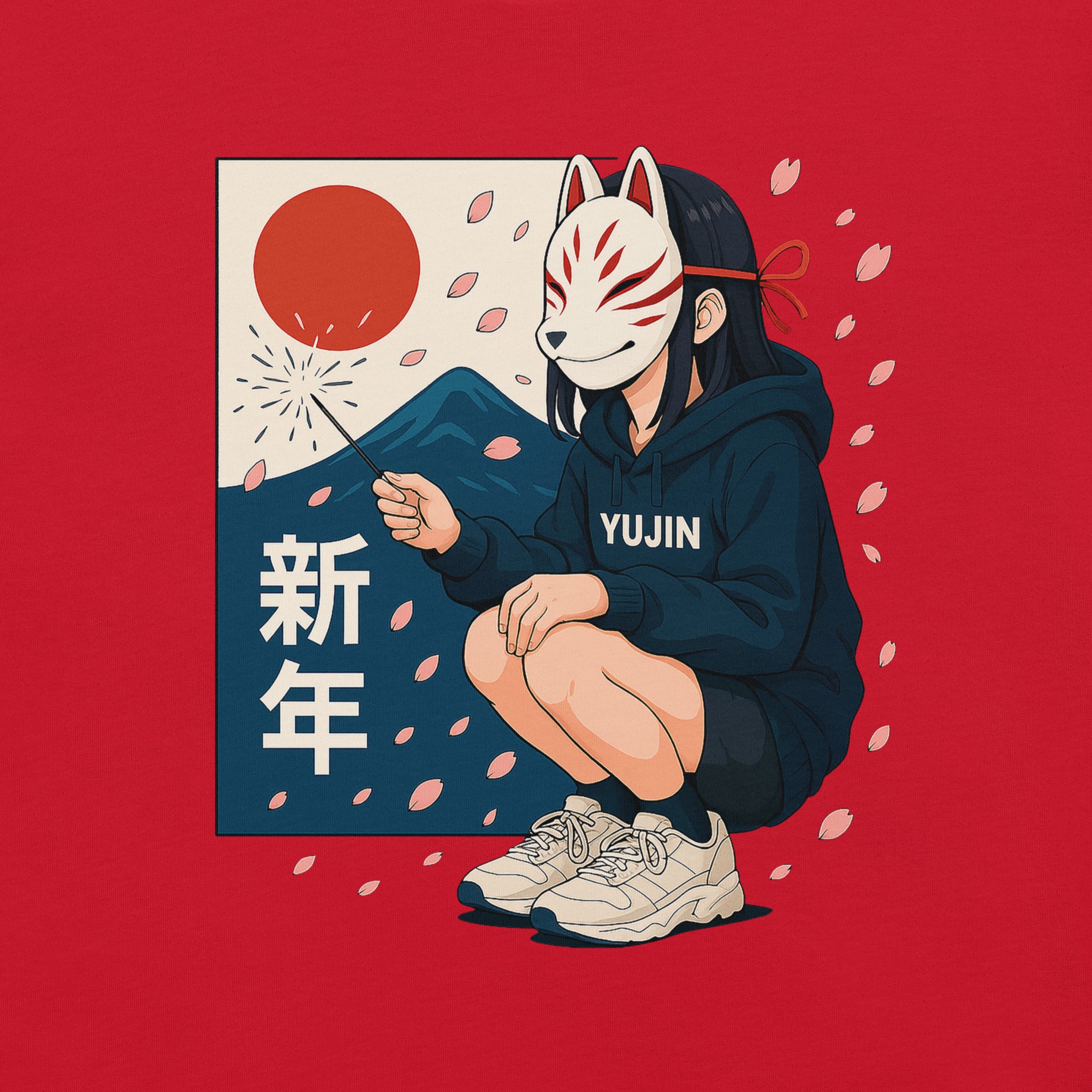 Kitsune Spark Sakura T-Shirt | Yūjin Japanese Anime Streetwear Clothing
