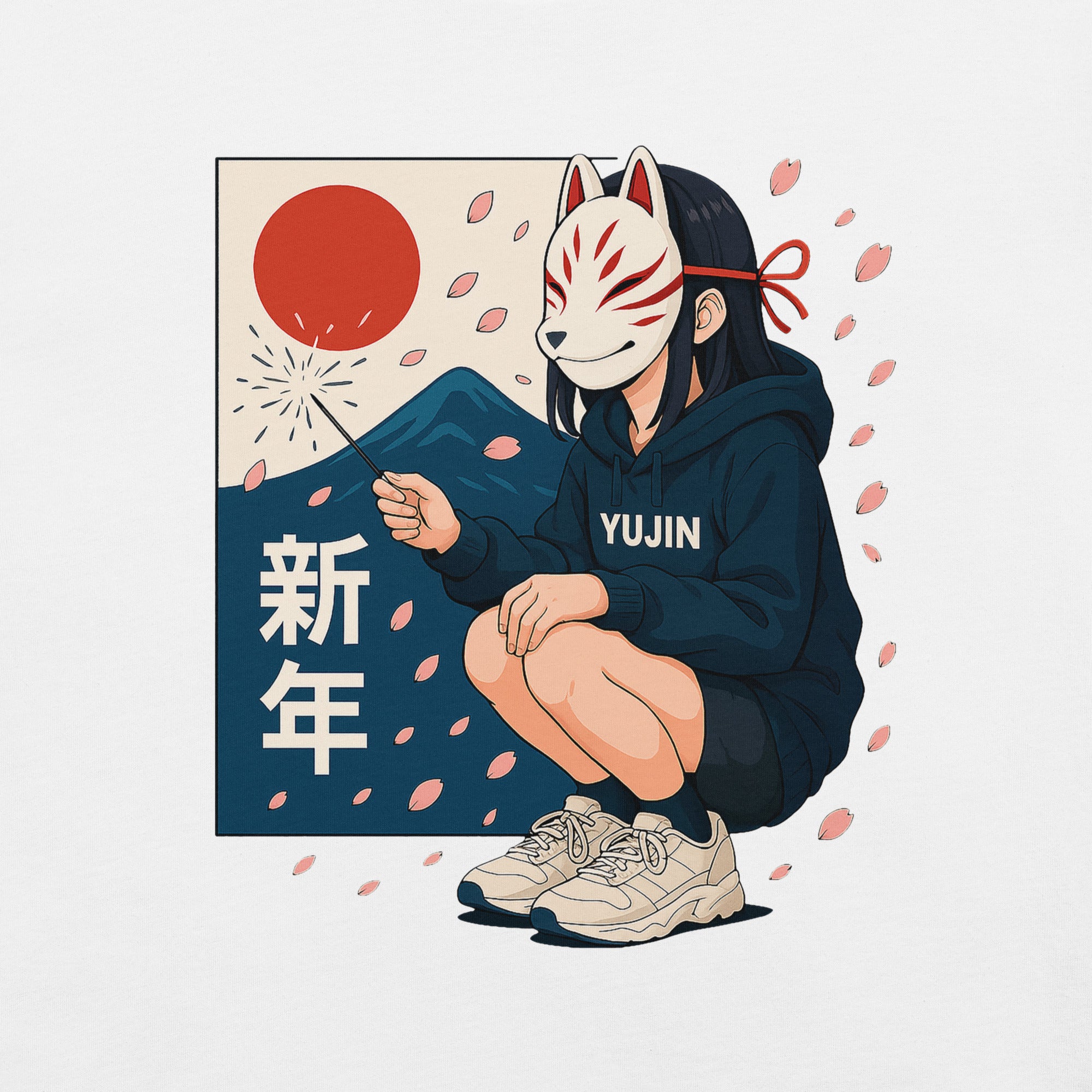 Kitsune Spark Sakura T-Shirt | Yūjin Japanese Anime Streetwear Clothing