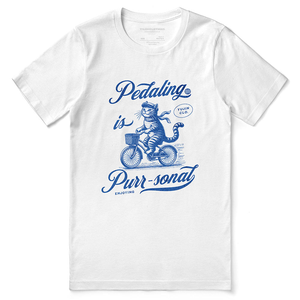 Pedaling Cat T-Shirt | Yūjin Japanese Anime Streetwear Clothing