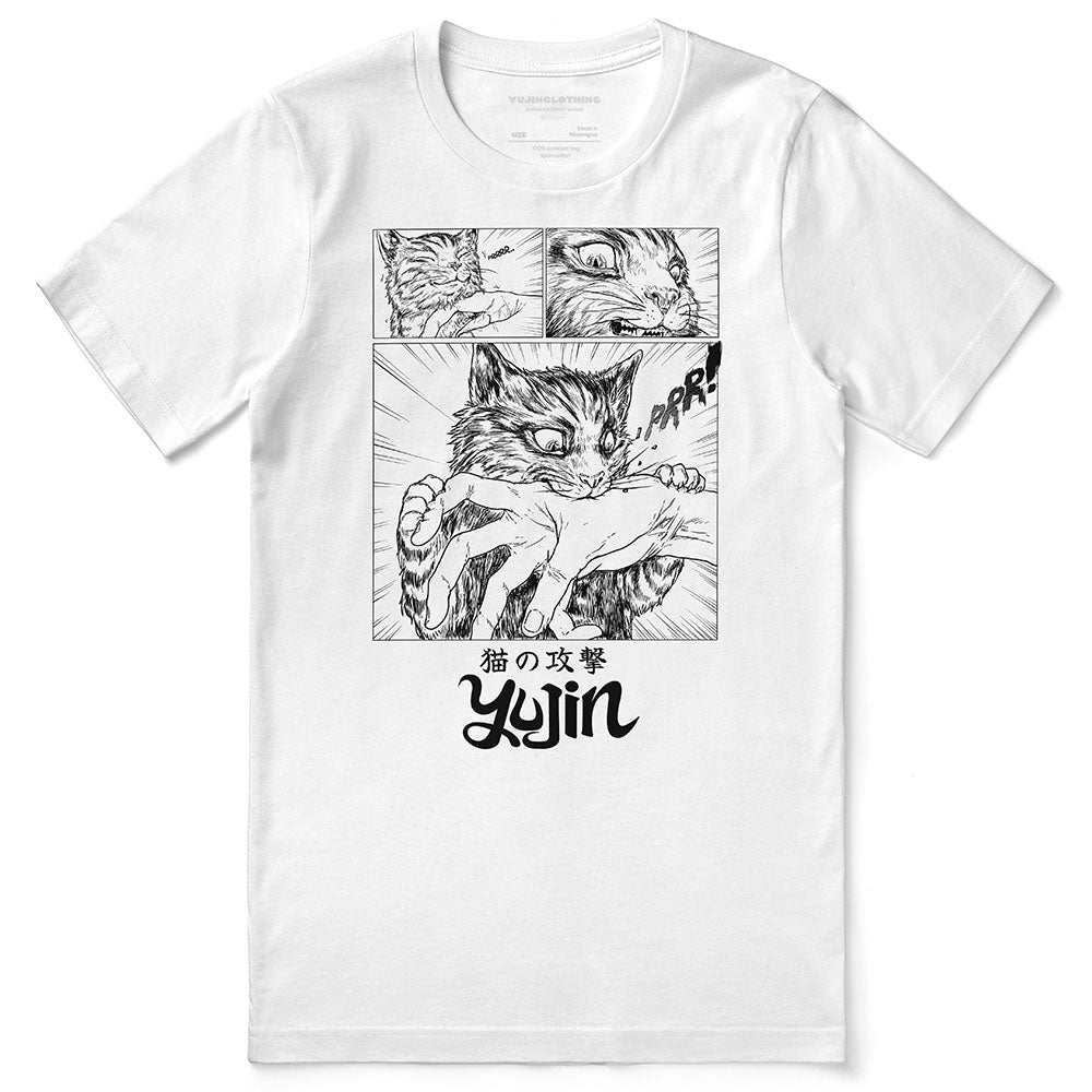 Sudden Attack Cat T-Shirt | Yūjin Japanese Anime Streetwear