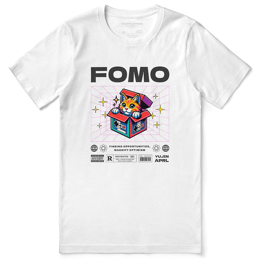 FOMO Cat T-Shirt | Yūjin Japanese Anime Streetwear Clothing
