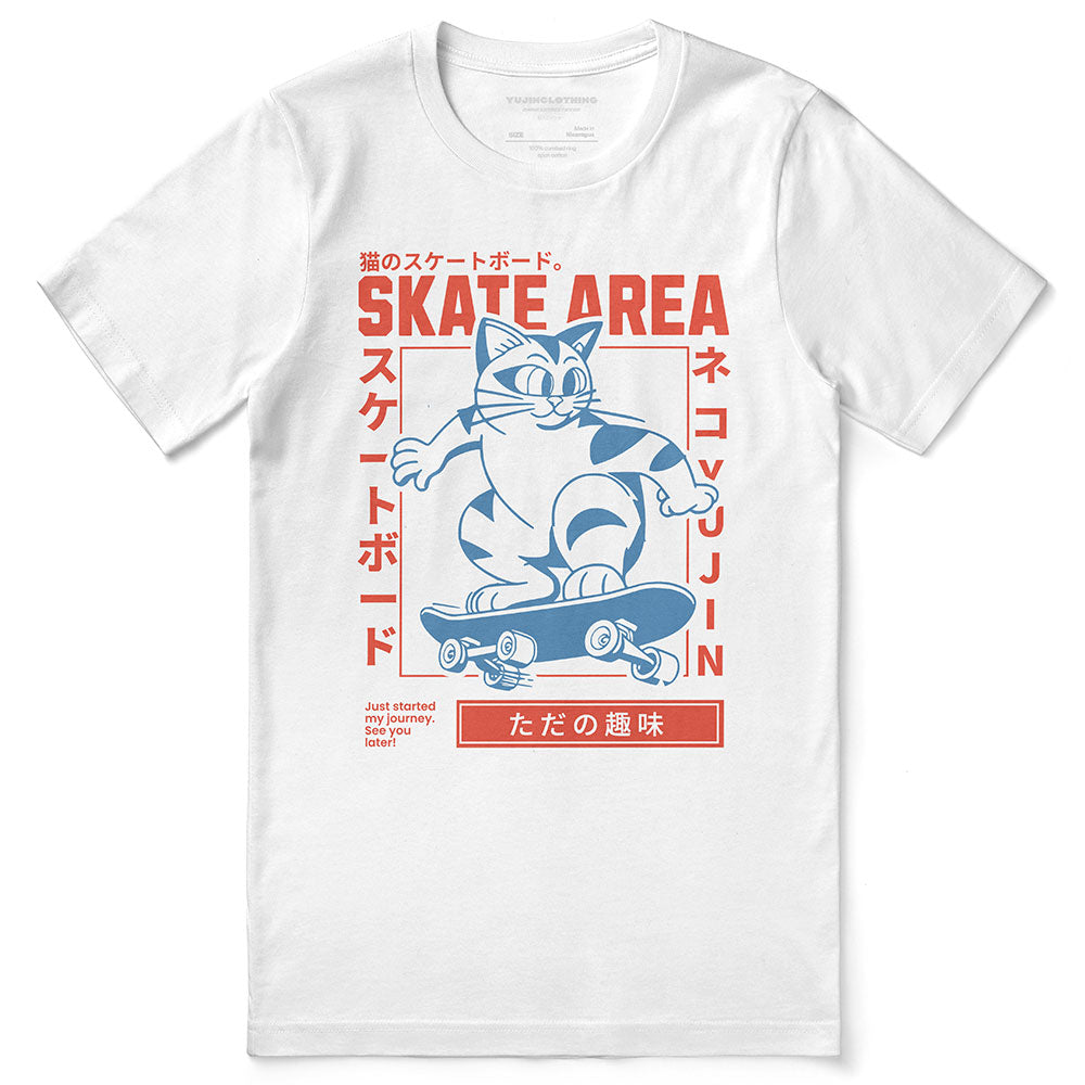 Skate Area Cat T-Shirt | Yūjin Japanese Anime Streetwear Clothing