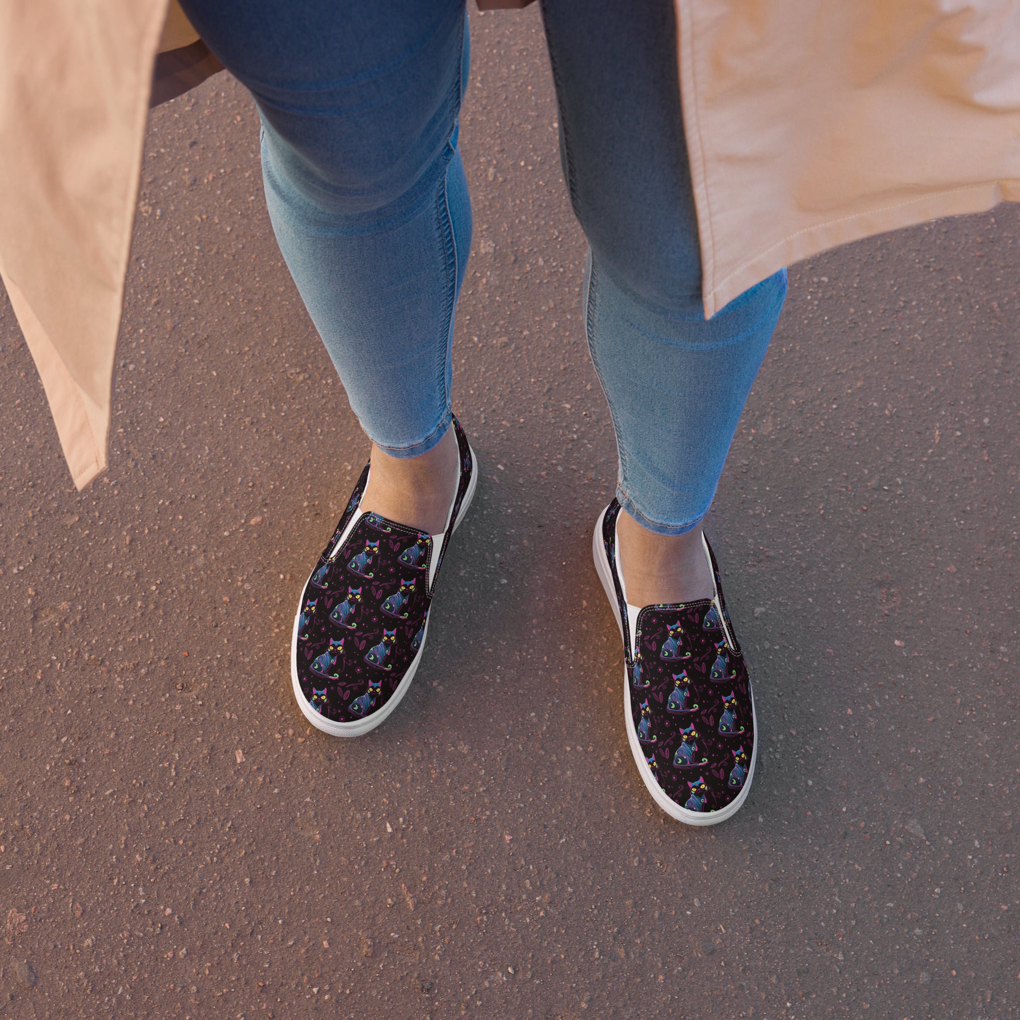 Neon Cat Women’s Shoes | Yūjin Japanese Anime Streetwear Clothing