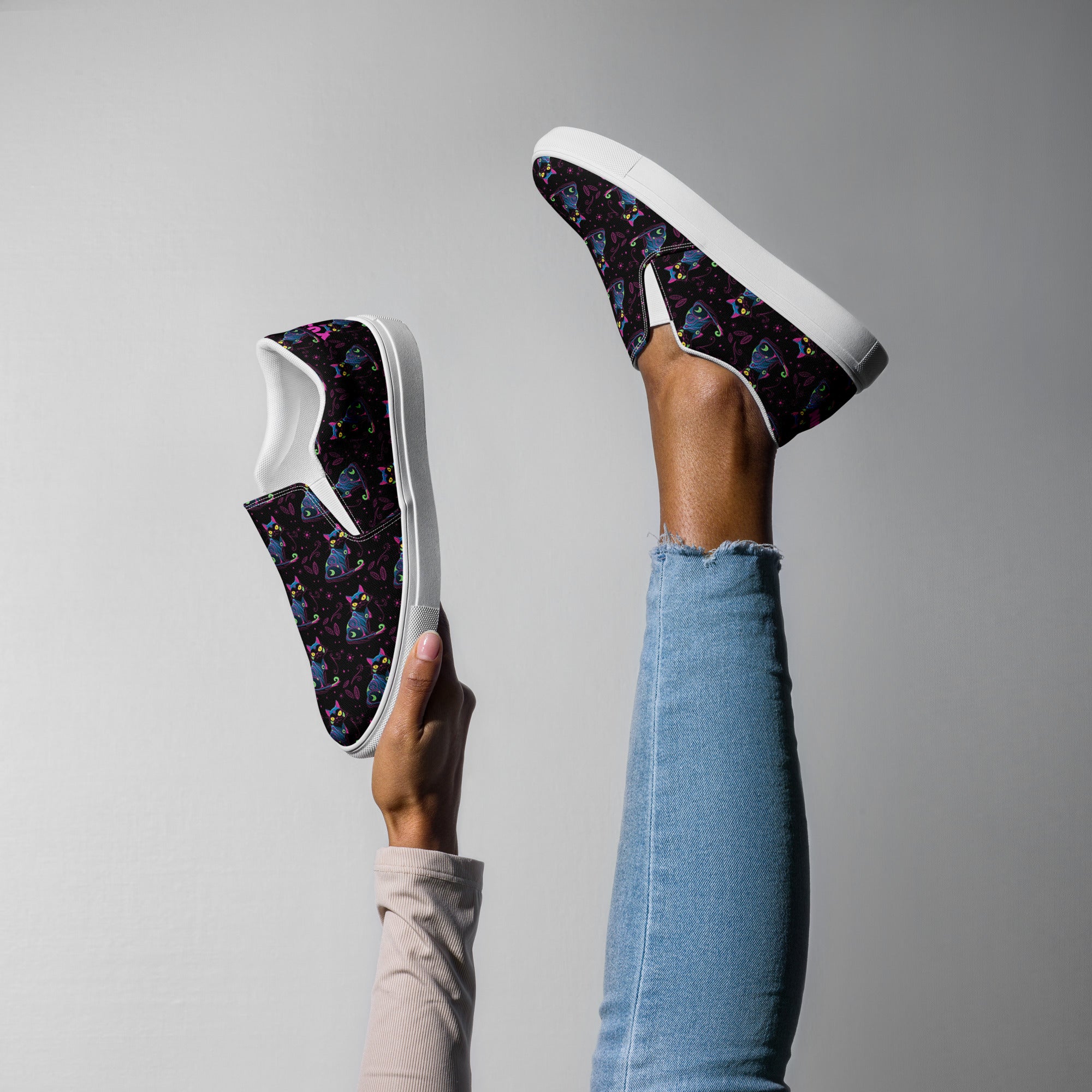 Neon Cat Women’s Shoes | Yūjin Japanese Anime Streetwear Clothing