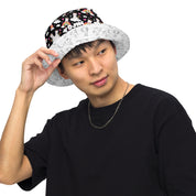 Black and White Reversible Bucket Hat | Yūjin Japanese Anime Streetwear Clothing