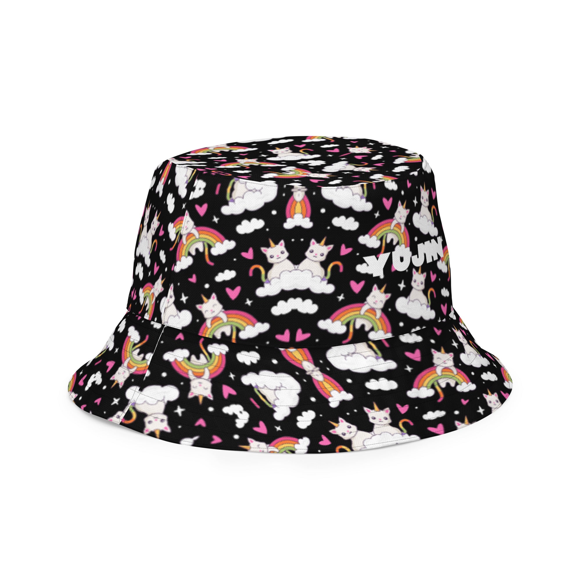 Black and White Reversible Bucket Hat | Yūjin Japanese Anime Streetwear Clothing