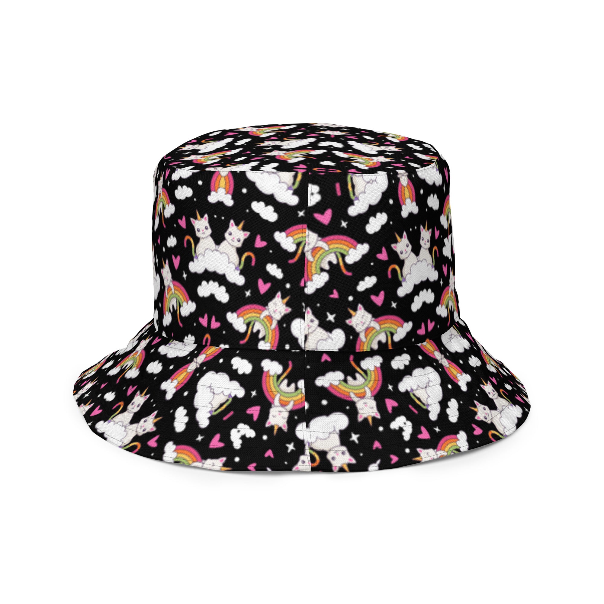 Black and White Reversible Bucket Hat | Yūjin Japanese Anime Streetwear Clothing