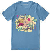 Samurai Cat Fight T-Shirt | Yūjin Japanese Anime Streetwear Clothing
